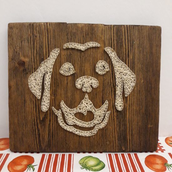 String art portrait of Rocco the Labrador
