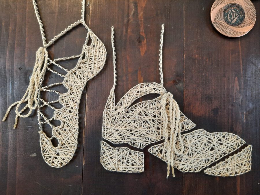 String art Irish dance shoes
