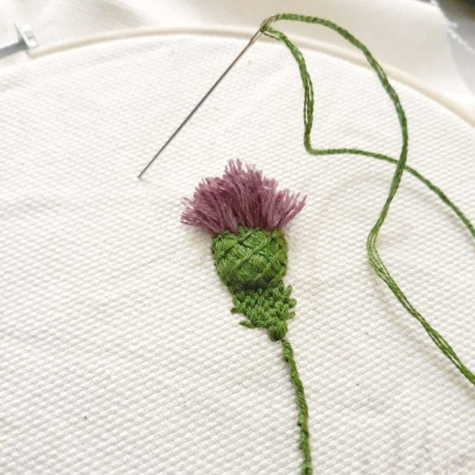 Embroidery tutorial: how to make a 3D thistle - Step 6