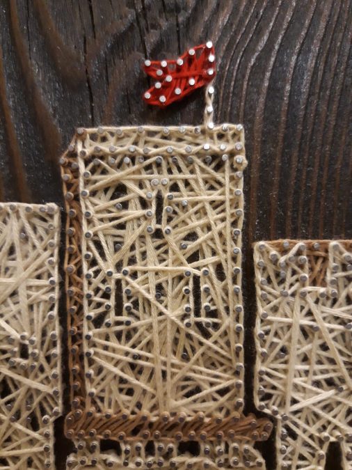 String art landscape: the castle of Zavattarello