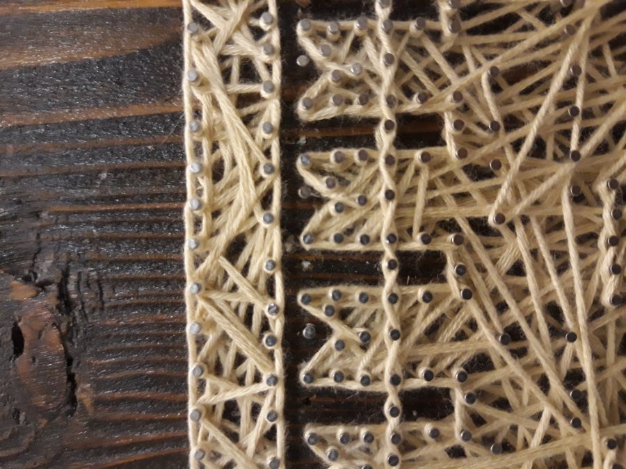 String art landscape: the castle of Zavattarello