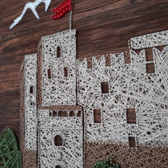 String art landscape: the castle of Zavattarello