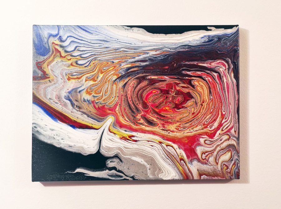 Acrylic pouring: Space Nebula