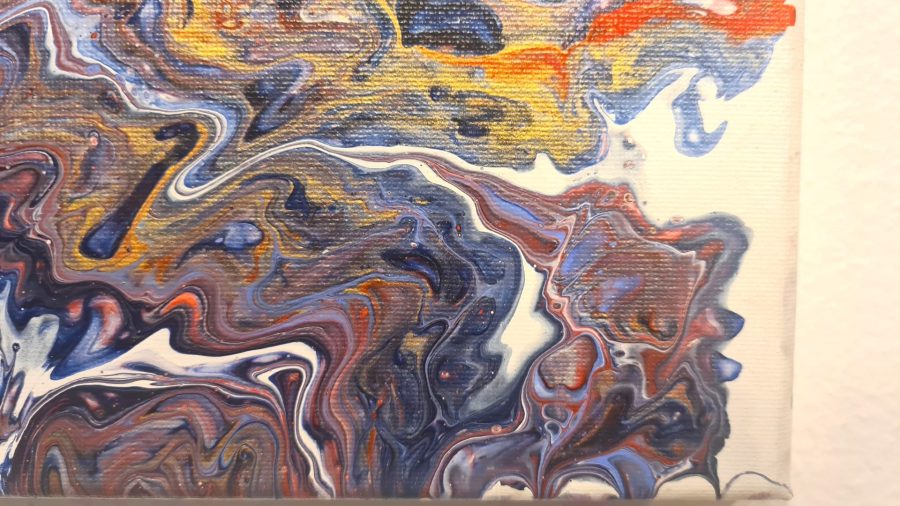 Acrylic pouring: Blue Blossom