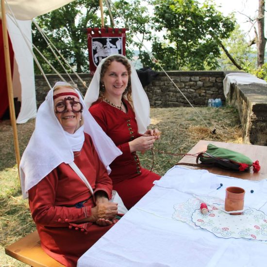 Female Medieval red gown