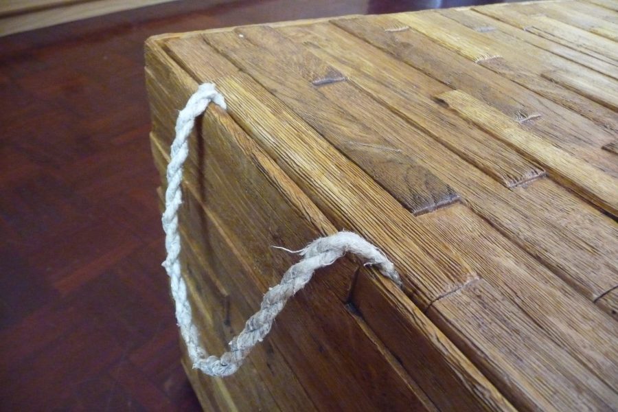 Wooden footstool