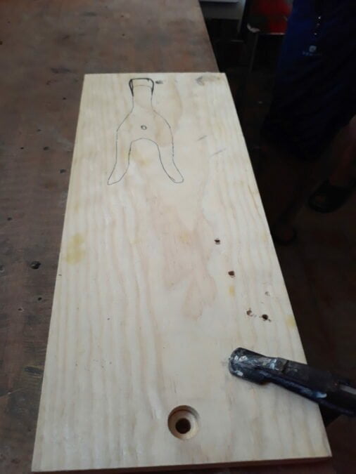 The lucet ready to be cut out