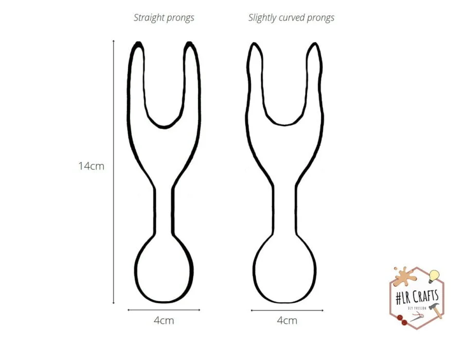 Two lucet designs by #LRCrafts: one with straight prongs, the other with slghtly curved prongs