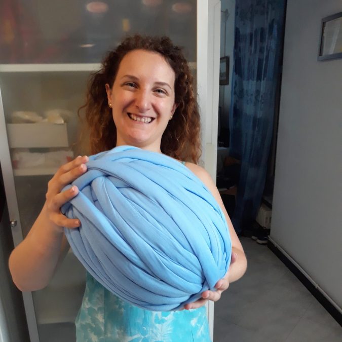 The 2kg big yarn ball my husband gifted me to knit a sofa blanket