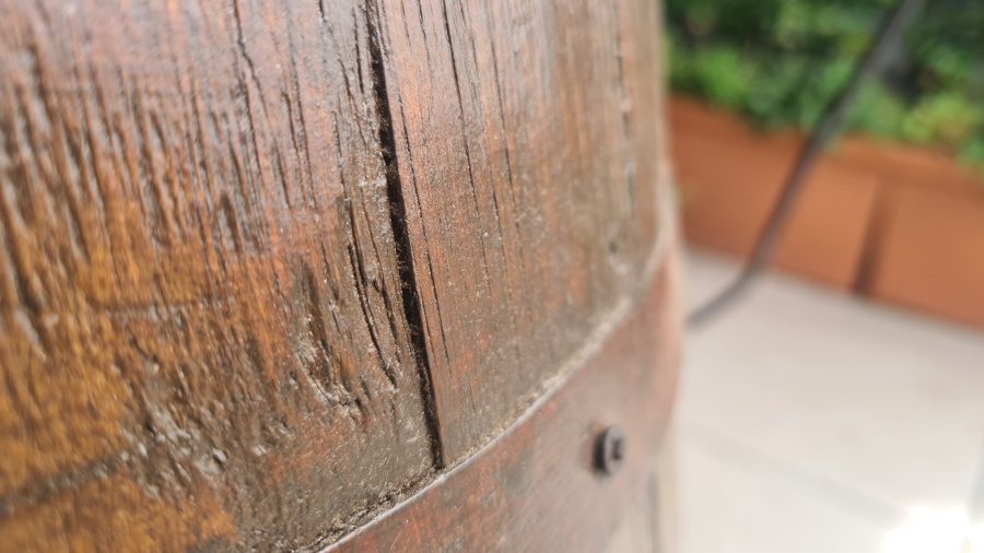 Restored old wine barrel: detail