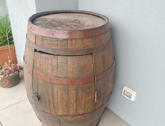 Restored old wine barrel