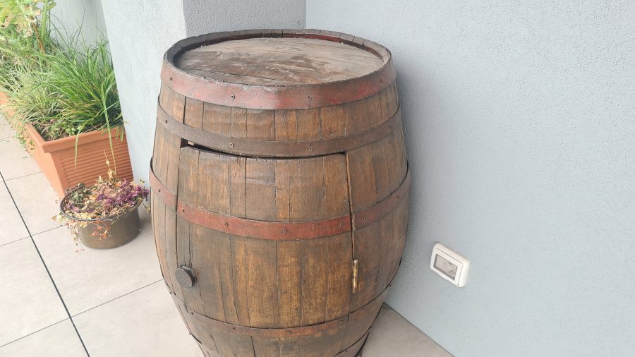 Restored old wine barrel