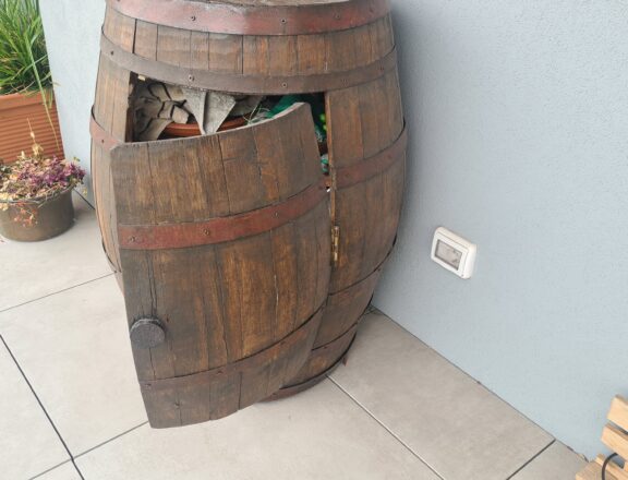Restored old wine barrel