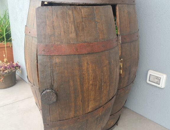 Restored old wine barrel
