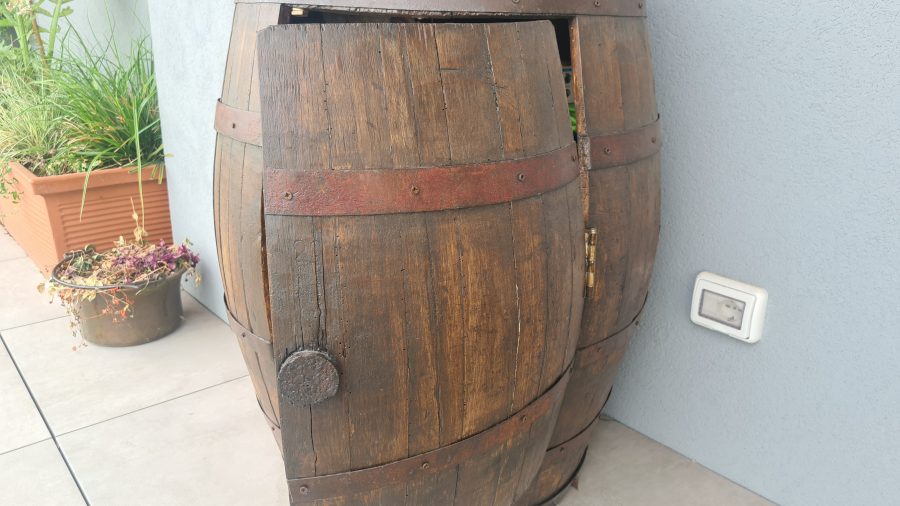 Restored old wine barrel