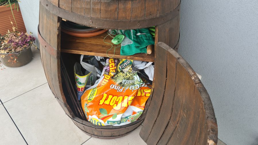 Restored old wine barrel
