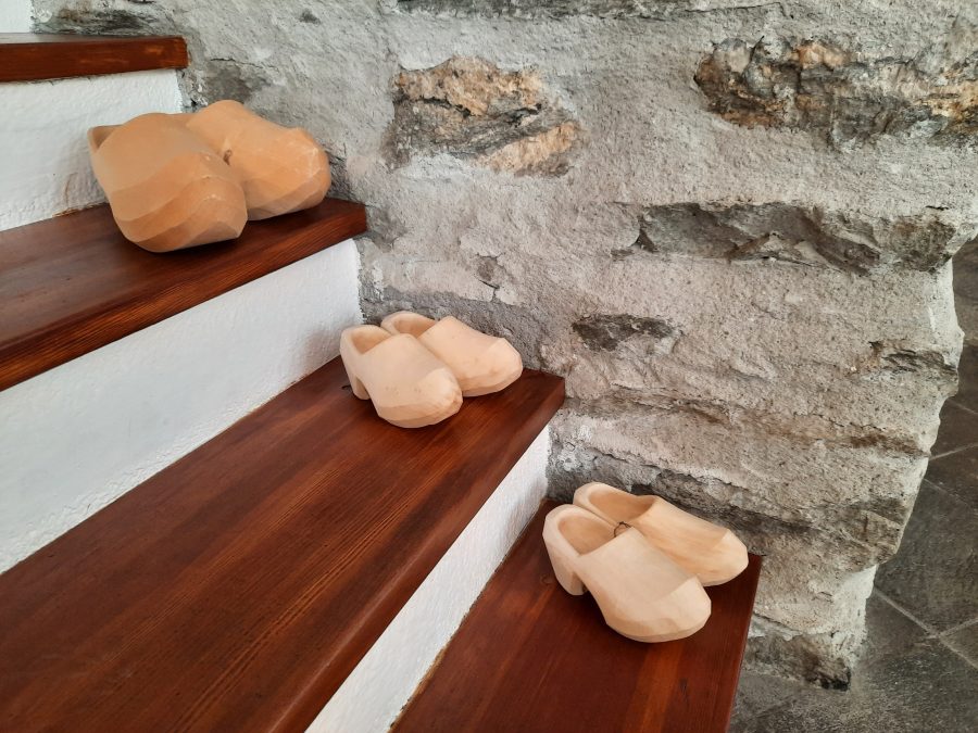 Clogs in L'Artisana Boutique in Courmayeur, Valle d'Aosta, Italy