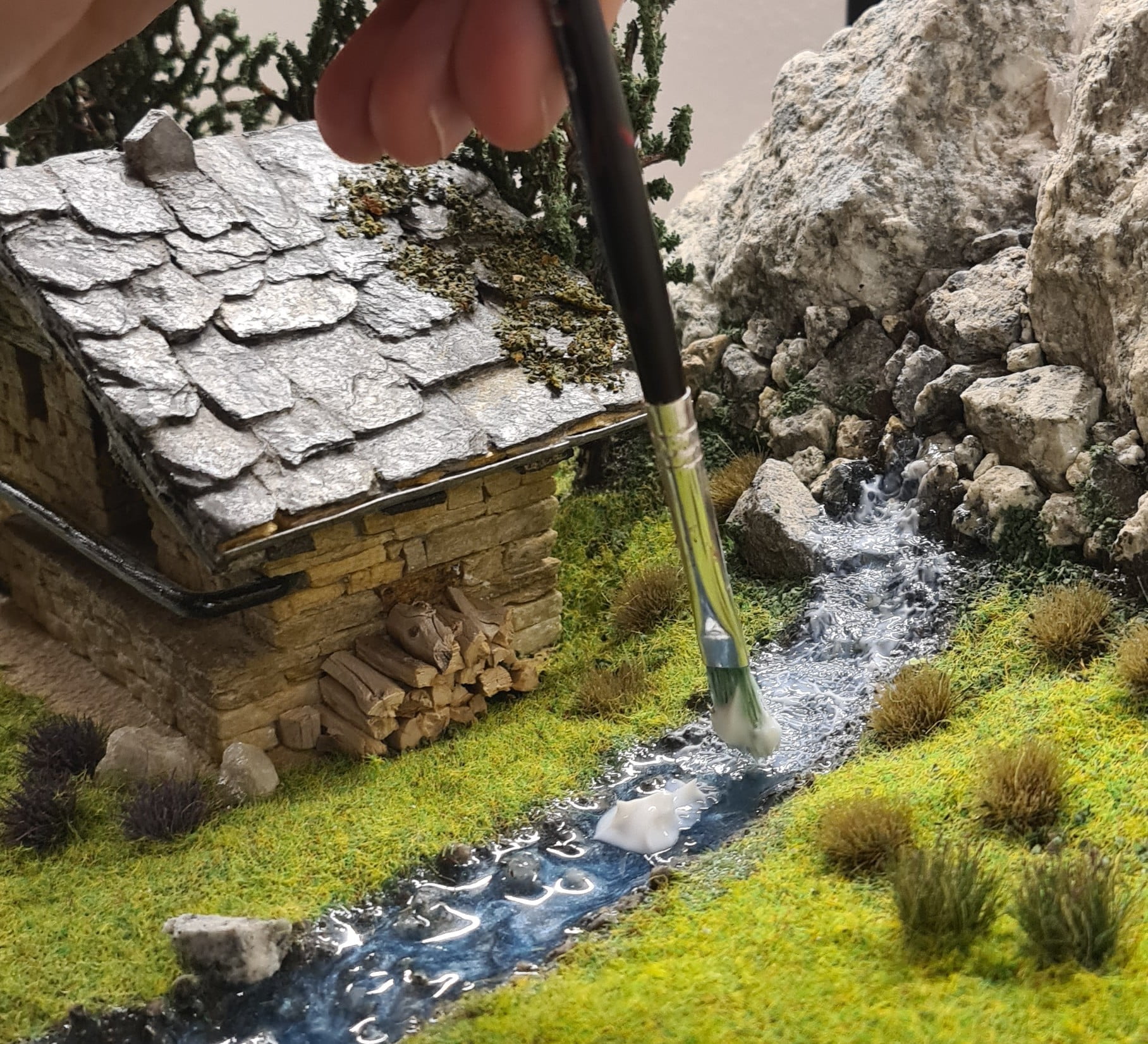 Mountain diorama with real rocks and epoxy resin: dedicated to Celtica ...