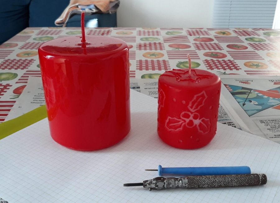 Carved Christmas candles