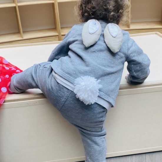 Quick and easy bunny costume for a toddler
