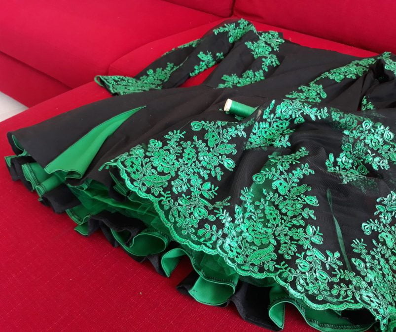 Making my Irish dance Solo dress: preparing lace inserts to sew on the dress