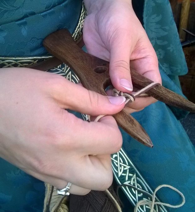 Using Medieval Spindles to Ply Historically Inspired Yarn