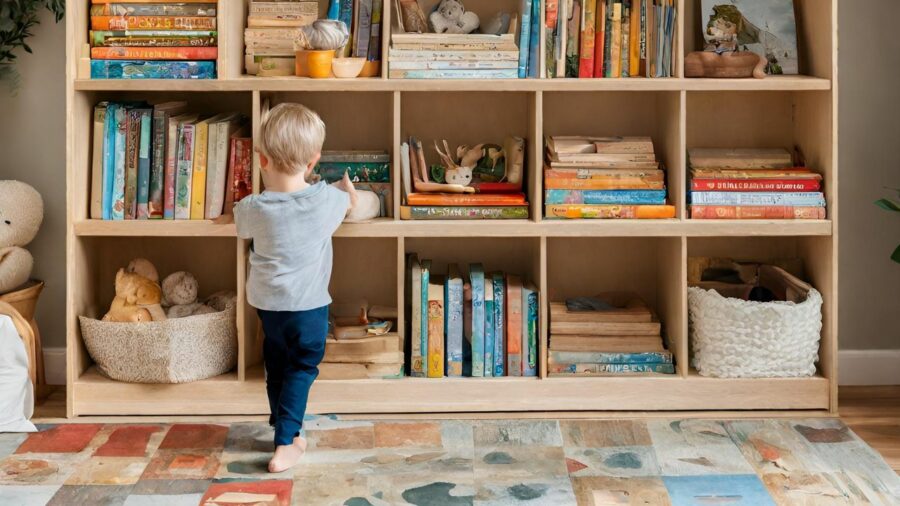 Montessori low open shelves