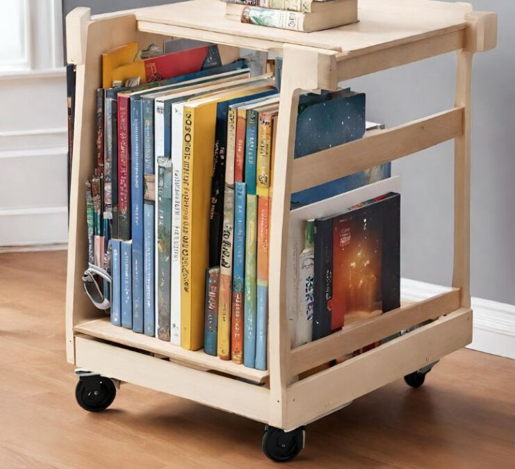 Movable Montessori book cart
