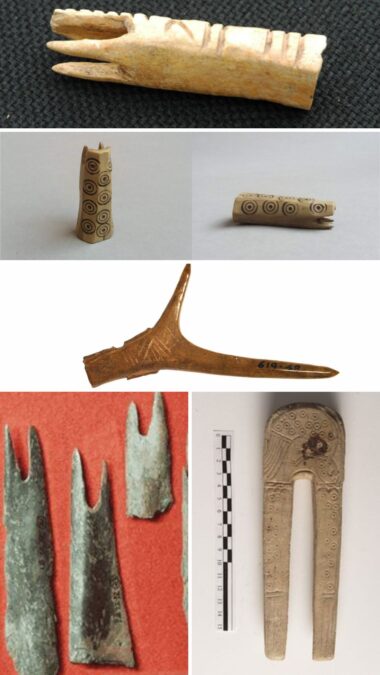 A selection of different Medieval items that were said to be lucets. The question whether they are lucets or not is still controversial