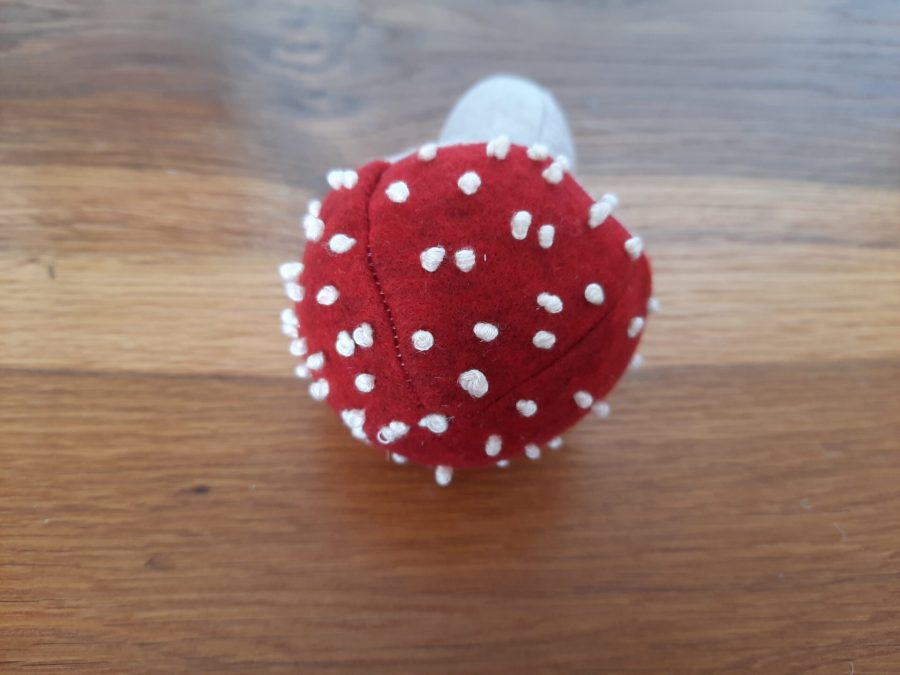 Mushroom plush as Autumn decoration