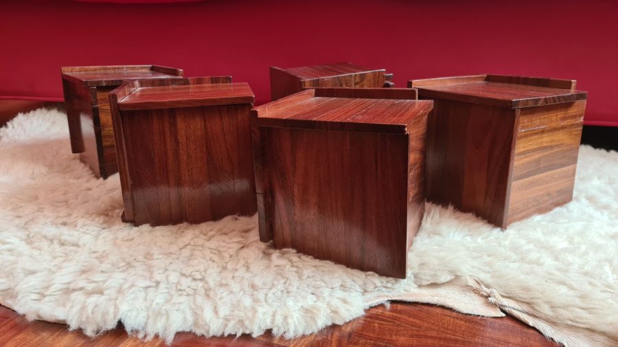 Wooden box with magnetic lid