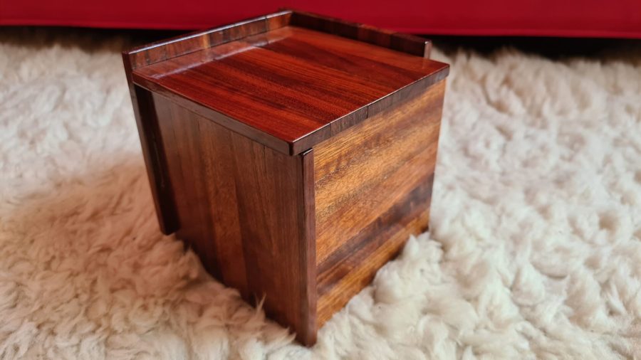 Wooden box with magnetic lid