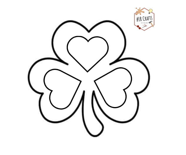 String art pattern: shamrock with hearts, by #LRCrafts