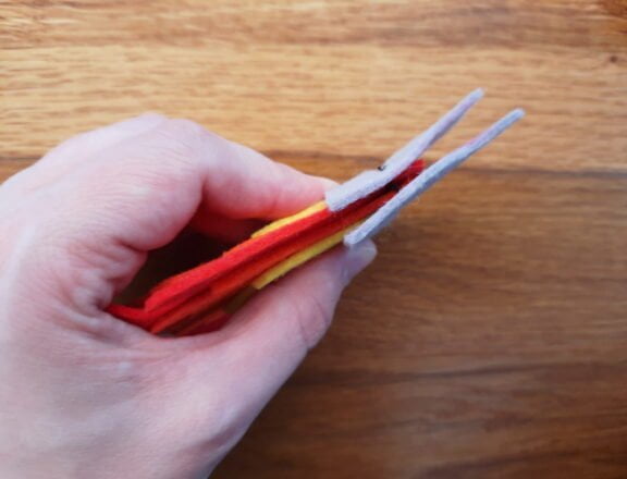 Making the engines for the rocket costume: sewing the engine pieces together