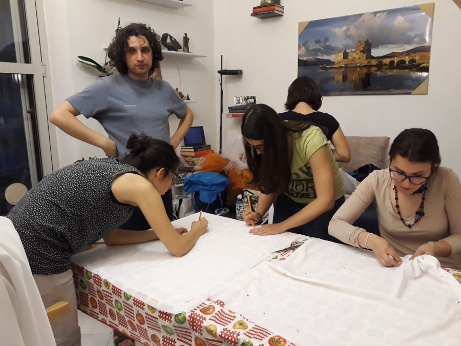 Making the swan costumes for the 2018 Irish dance recital