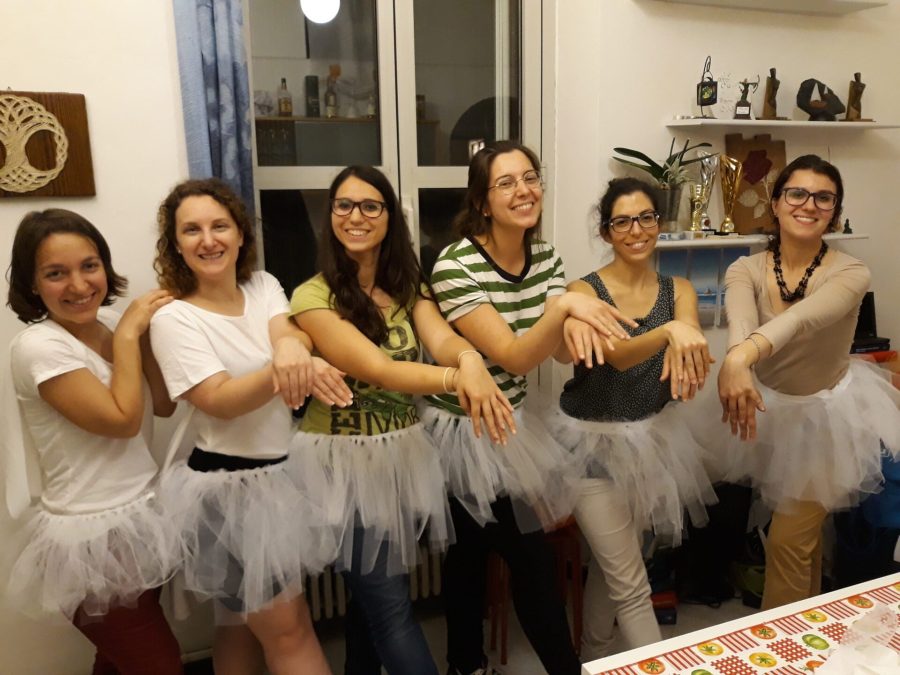 Making the swan costumes for the 2018 Irish dance recital
