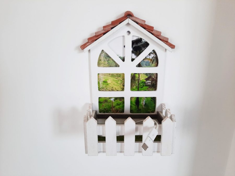 USB charging station in the shape of a window