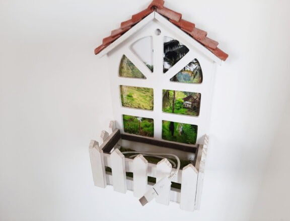 USB charging station in the shape of a window