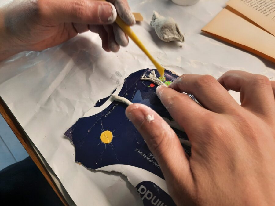 Making a fairy tale book diorama: sculpting the trees out of modeling clay