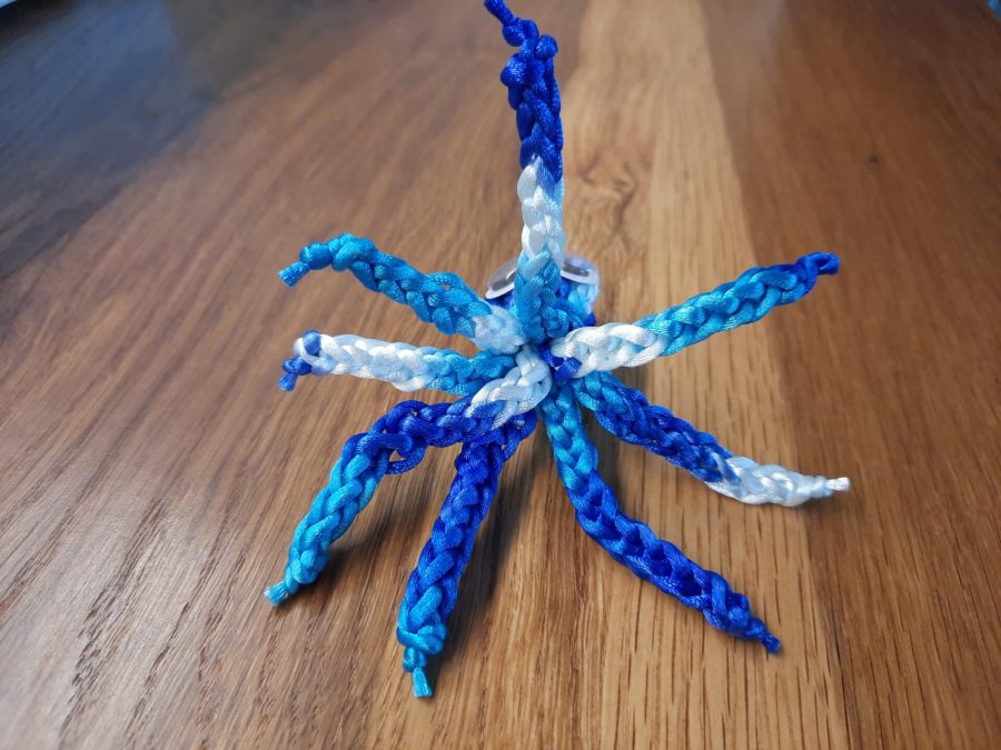 Little toy octopus made with the lucet
