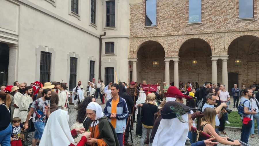 The castle court during Belgioioso Medievale, 3rd June 2023