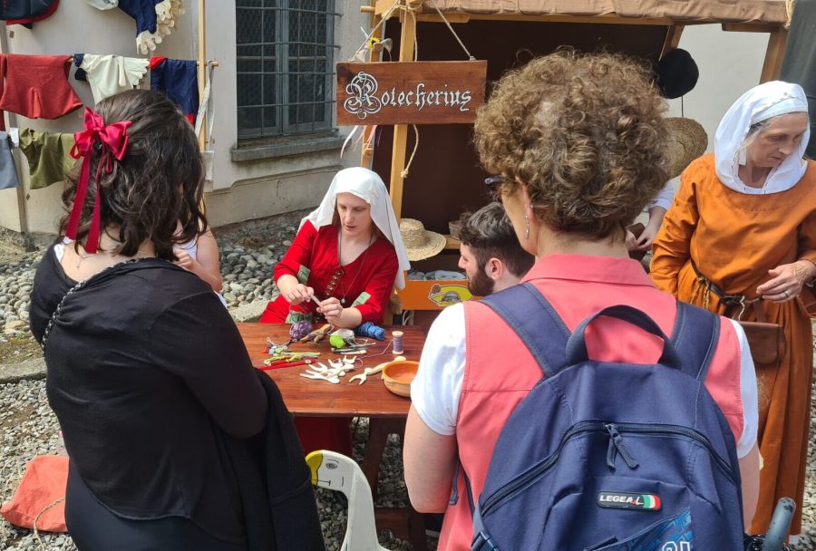 Our lucet workshop during Belgioioso Medievale, 3rd June 2023