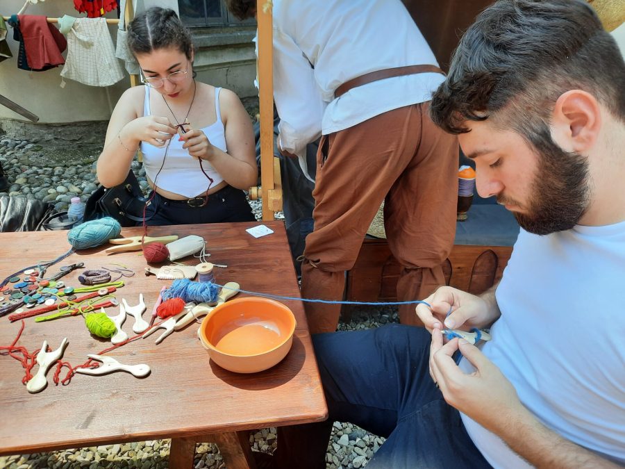 Our lucet workshop during Belgioioso Medievale, 3rd June 2023