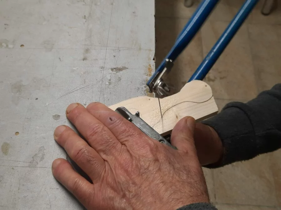 Making new lucets for our first workshop with our own design