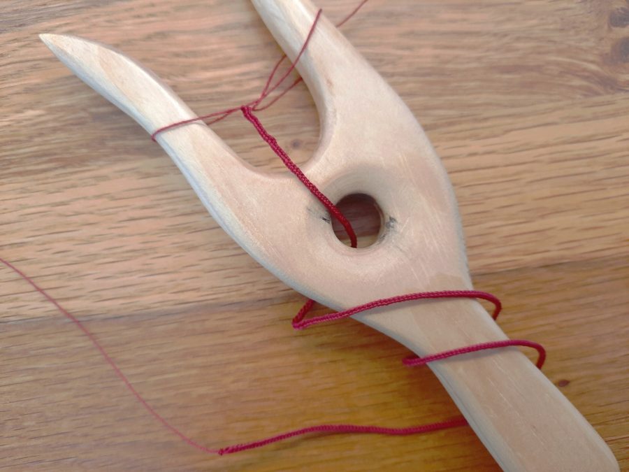 Working on my lucet with thin sewing thread