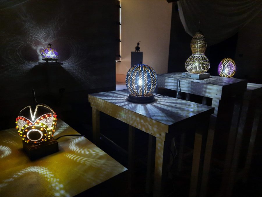"C'era una zucca", the exhibition of carved pumpkins by Mariangela Faccini and Samuel Macalli, August 2023 at the Castle of Zavattarello (Pavia, Italy)