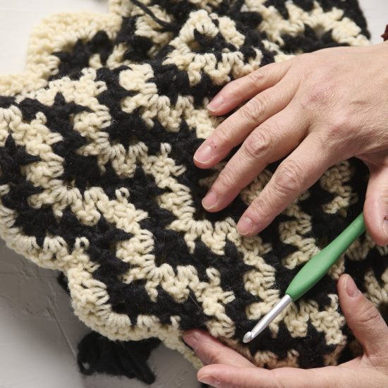 Unfinished afghan vintage granny stripe. Used with permission of Loose Ends Project © Winky Lewis.