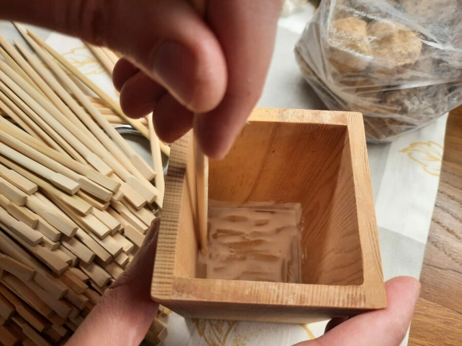 How we repurposed bamboo chopsticks and a penholder into a handy scissor holder