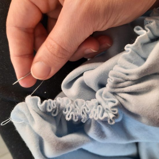 Sewing the skirt for my Alice in Wonderland costume