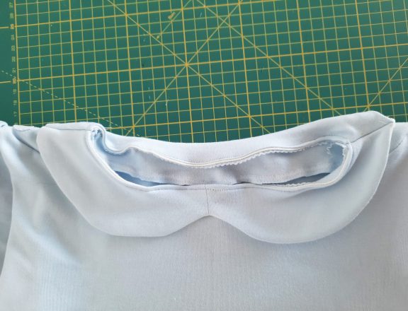 The finished collar of my Alice in Wonderland costume: I am glad it covers the piecing I had to do to adjust the too wide neckline